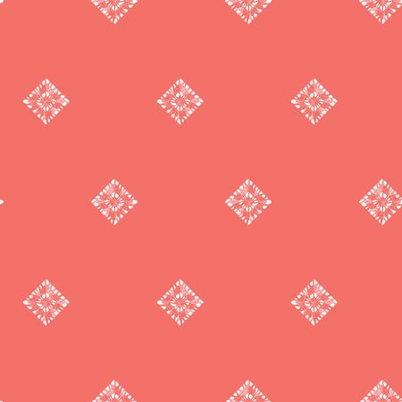 Vector red  simple diamond square polka dot seamless pattern.のイラスト素材