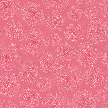 Vector monochrome dark pink touch me not shameplant floral fluff balls seamless pattern. Perfect for fabric, scrapbooking and wallpaper projects.のイラスト素材