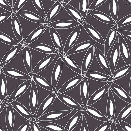 Vector grey monochrome abstract elegant star anise petal connecting triangles seamless repeat pattern. Perfect for fabric, scrapbooking and wallpaper projects.のイラスト素材