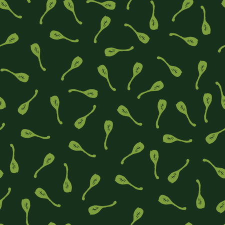 Vector green capers food unripened flower buds sketch scatter seamless pattern. Perfect for fabric, wrapping paper and wallpaper projects.のイラスト素材