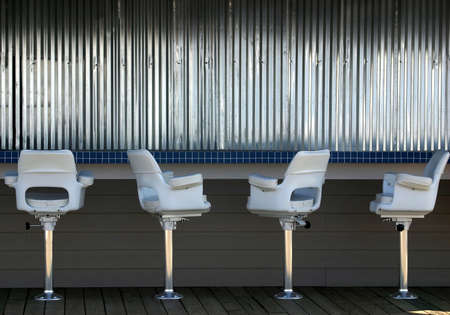 An empty bar in an outdoor cafe.の写真素材