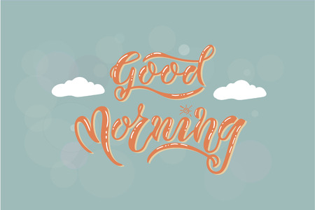 Good Morning card vector Illustration. Template for budge, banner, icon, logotype, invitation, poster etc.のイラスト素材