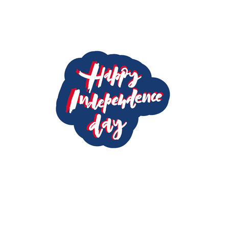 EPS 10. Happy independence day vector Illustration. Template for budge, banner, icon, logotype, invitation, poster etc.のイラスト素材