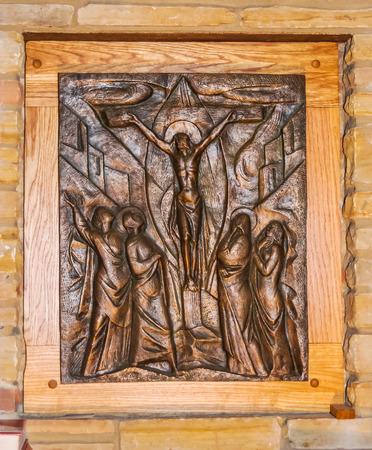 Wooden Frame with Jesus christの写真素材