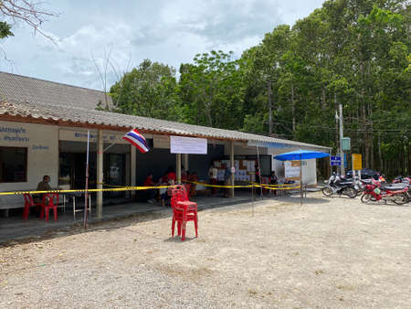 Thai local elections; The election of member of the district council on March 28, 2021 during Covid-19 in Huaynang sub-district, Trang province in southern of Thailand.のeditorial素材