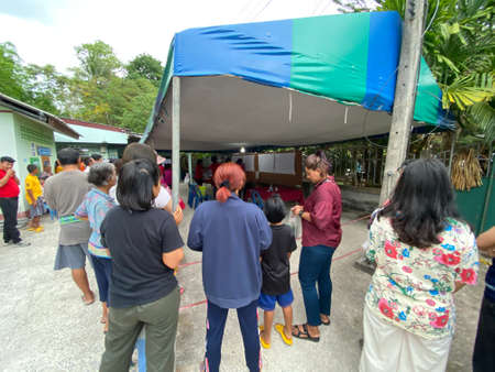 Thai local elections; The election of member of the district council on March 28, 2021 during Covid-19 in Huaynang sub-district, Trang province in southern of Thailand.のeditorial素材
