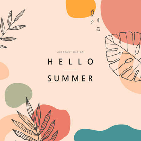 summer shopping event illustration. Banner.Tropicalのイラスト素材