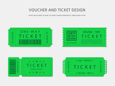 ticket or voucher vector template designのイラスト素材