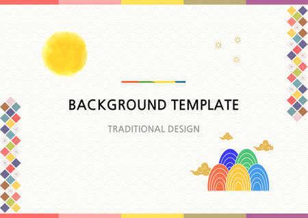 Korean traditional background template designのイラスト素材
