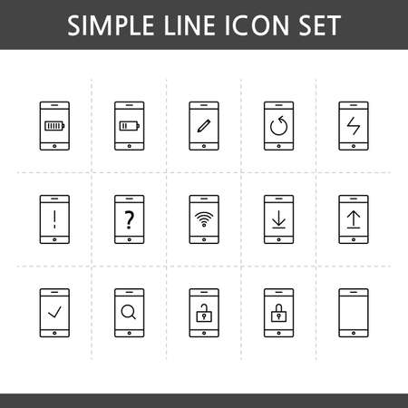 Vector illustration of thin line iconsのイラスト素材