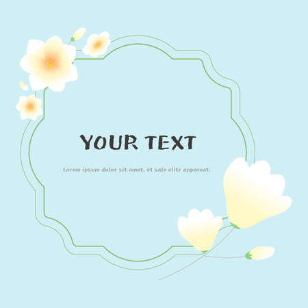 set of spring flower frames, vector.のイラスト素材