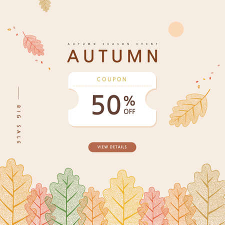 autumn shopping event illustration. Banner.のイラスト素材