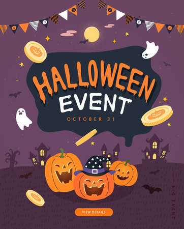 Happy Halloween Poster. Vector illustration.のイラスト素材