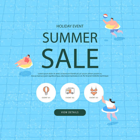 summer shopping event illustration. Bannerのイラスト素材