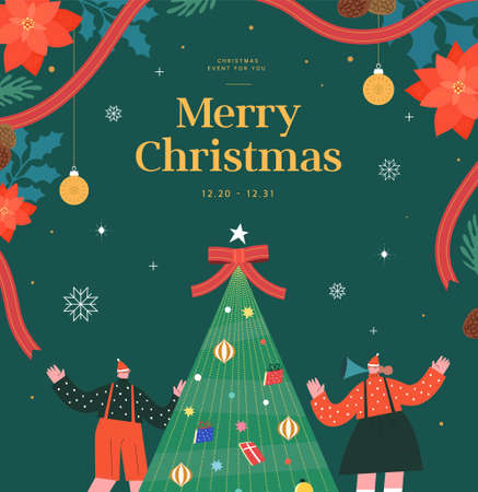 Christmas shopping template illustration.のイラスト素材