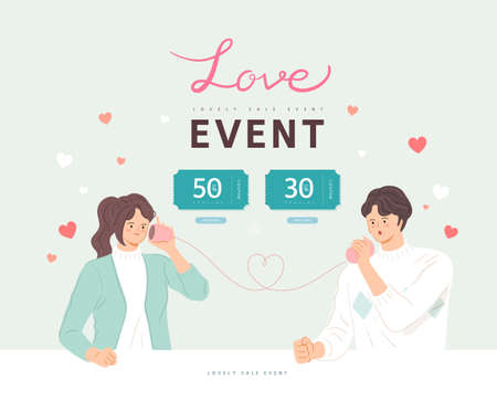 Happy Valentine's Day Sale background, banner, poster or flyer designのイラスト素材