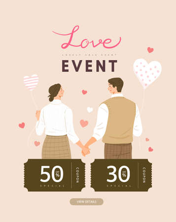 Happy Valentine's Day Sale background, banner, poster or flyer design.のイラスト素材