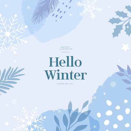 Winter background template illustration.のイラスト素材