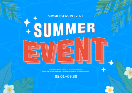 Summer shopping typography. Summer vacation illustration.Web banner.のイラスト素材