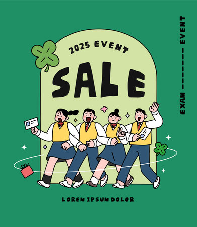 examinee shopping discount eventのイラスト素材