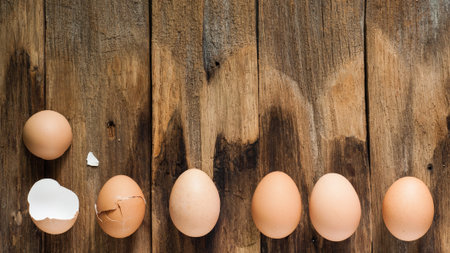 eggs on a wood background