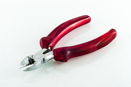 Combination cutting pliers on whiteの写真素材