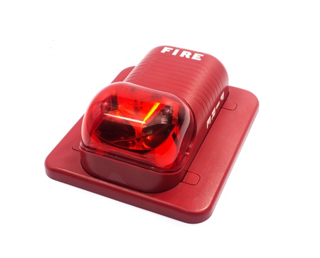 A fire alarm with built in strobe light to alert in case of fire の写真素材