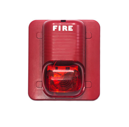 A fire alarm with built in strobe light to alert in case of fire の写真素材