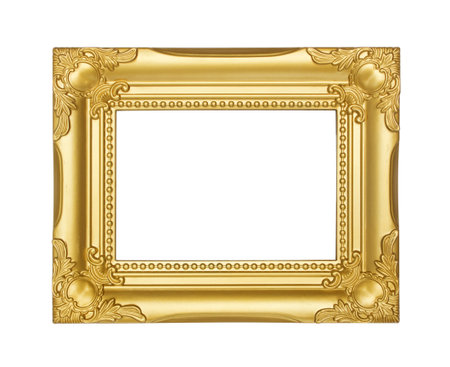 golden frame isolated on white background