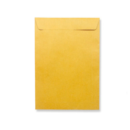 Brown envelope isolated on white backgroundの写真素材