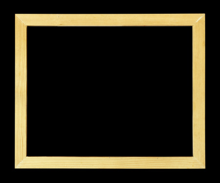 Wood frame isolated on black の写真素材