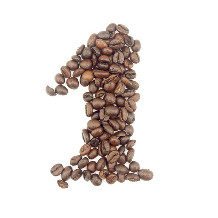 Number 1 from coffee beansの写真素材
