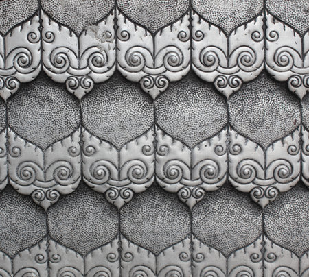 metal pattern Crafts wall in the temple of thailand, Lanna style Chiang Mai, Thailand.