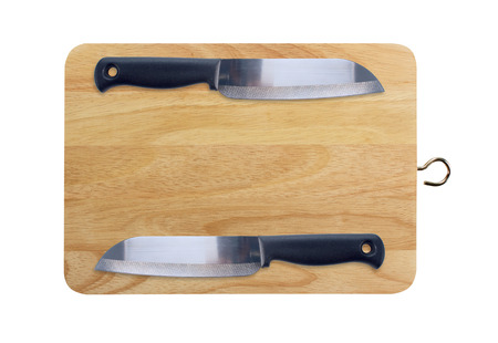 Knife on the chopping boardの写真素材