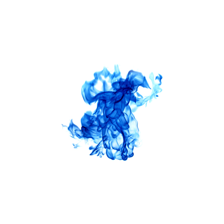 blue flames isolated on white backgroundの写真素材