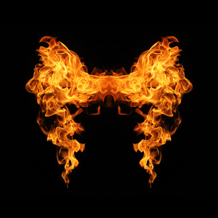Fire flames collection isolated on black background