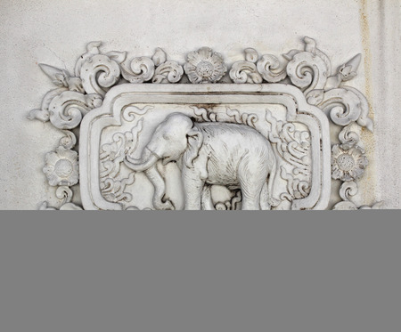 Stucco white sculpture decorative pattern wall design square formatの写真素材