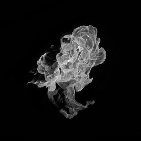 Abstract white smoke isolated on blackの写真素材
