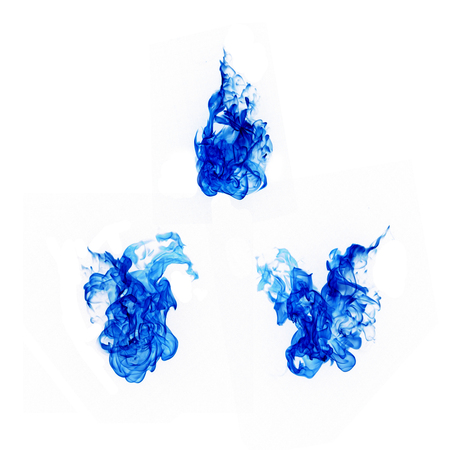 blue flames isolated on white backgroundの写真素材