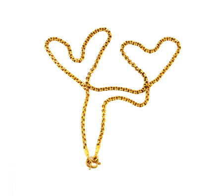 Golden chain isolated on the white backgroundの写真素材