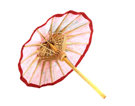 umbrella handmade on white backgroundの写真素材