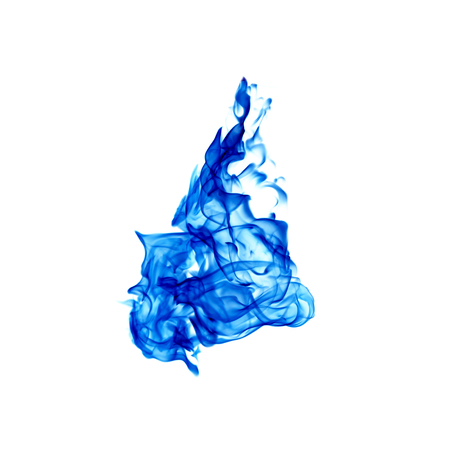 blue flames isolated on white backgroundの写真素材