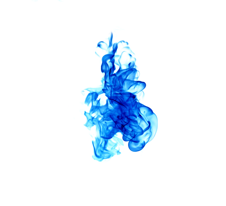 blue flames isolated on white backgroundの写真素材
