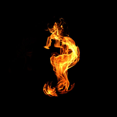 Fire on a black background