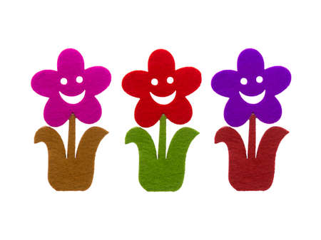 Tree Flowers made of felt For decoration workの写真素材