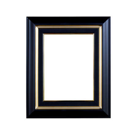 black picture frame, isolated with clipping path.の写真素材