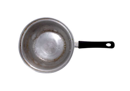 old cooking pot isolated on white backgroundの写真素材