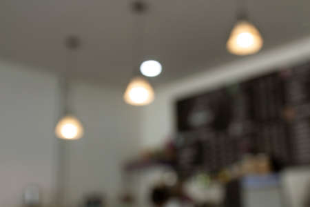 Blurry the interior of the coffee shop and bokeh.の写真素材