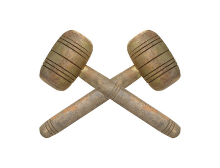 wooden hammer isolated on a white background