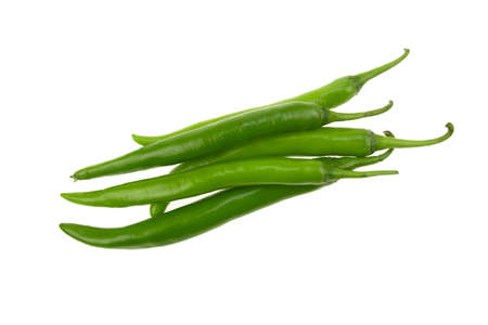 chili peppers for cooking isolated on white backgroundの写真素材